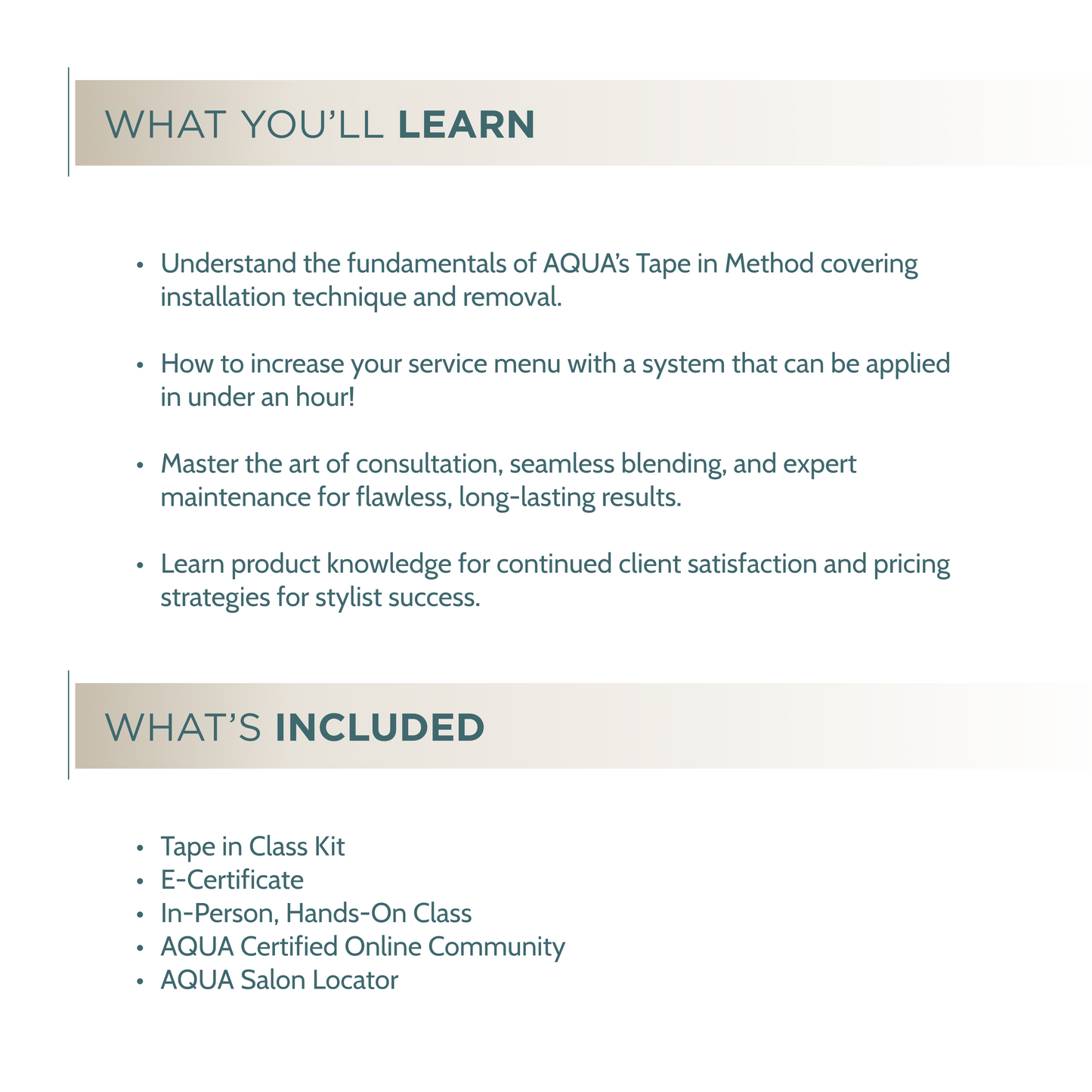 Tape In - In Person Certification