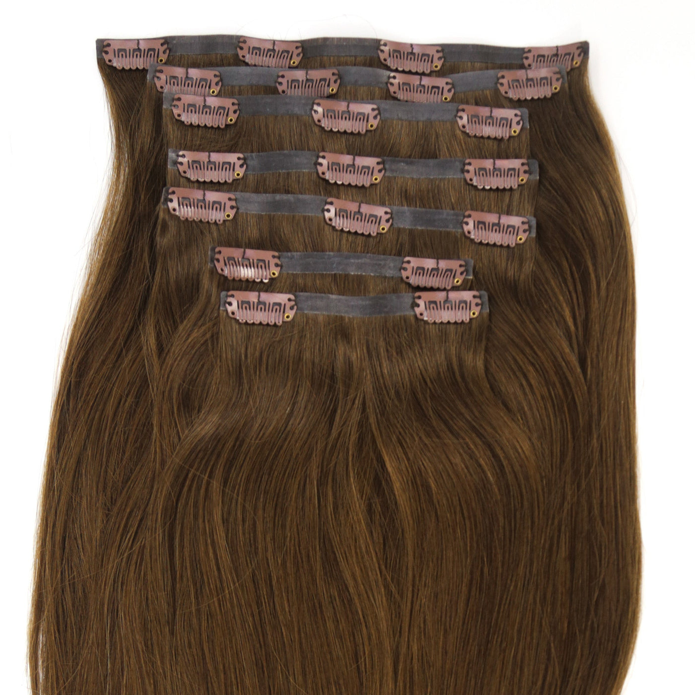 #4 Medium Brown Ultra Narrow Clip In Hair Extensions