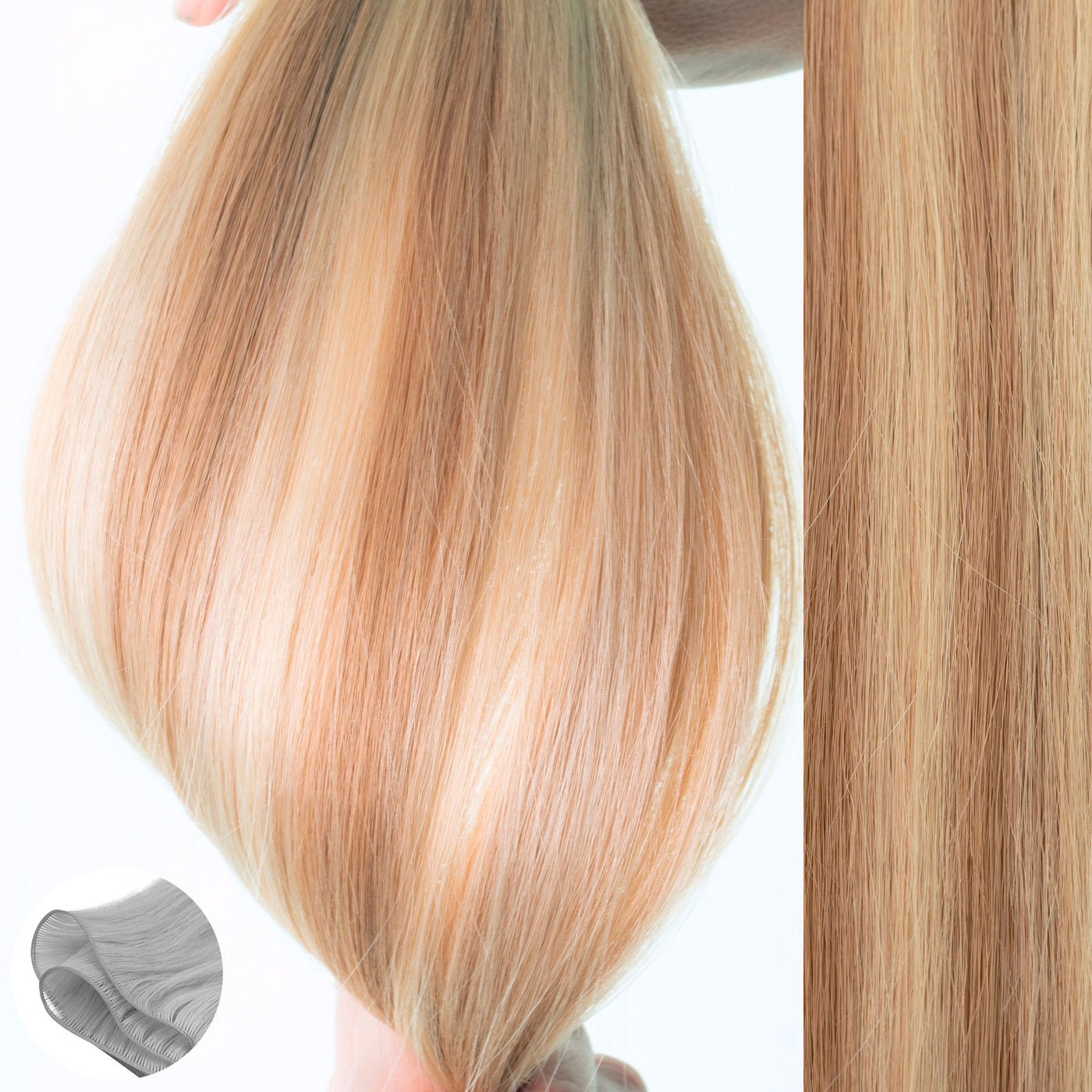 #18/22 Duo Tone - Straight Q-Weft Hair Extension by Aqua Hair Extensions