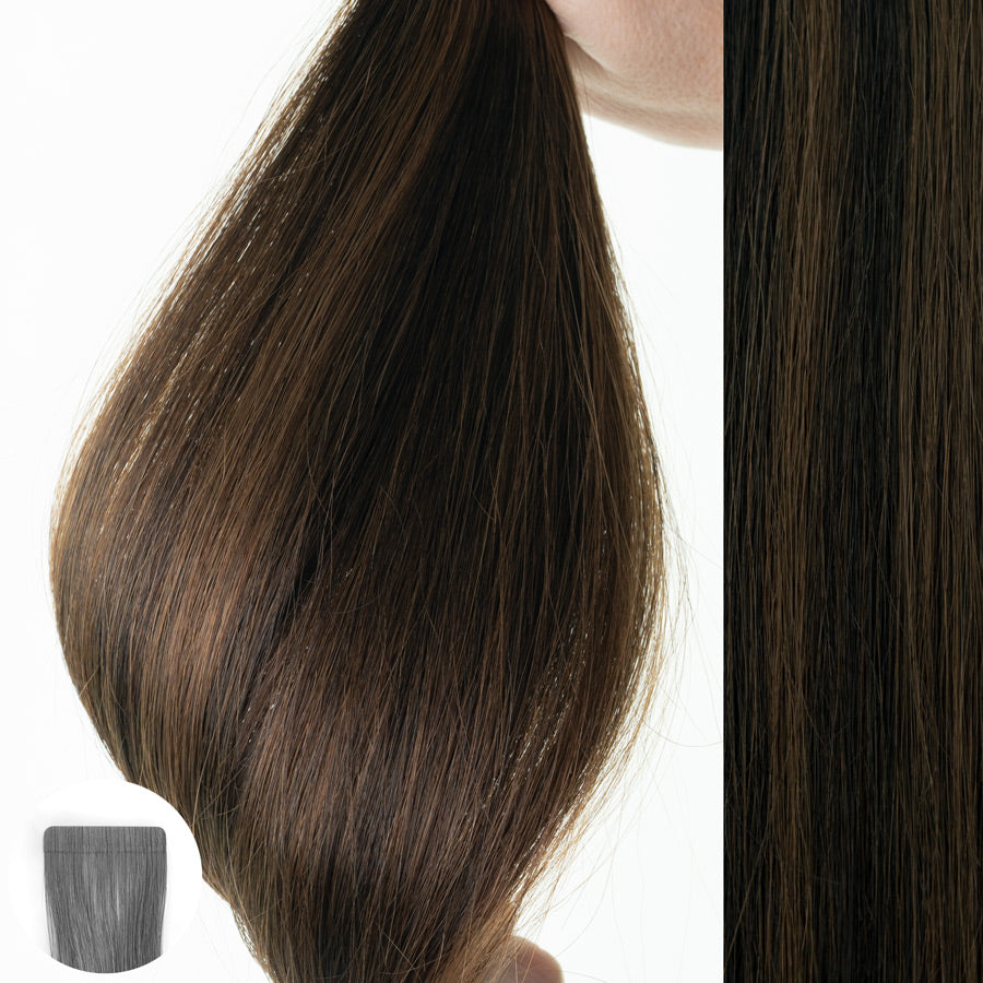 #1B/4 Duo Tone - Straight Tape in Hair Extensions by Aqua Hair Extensions 22