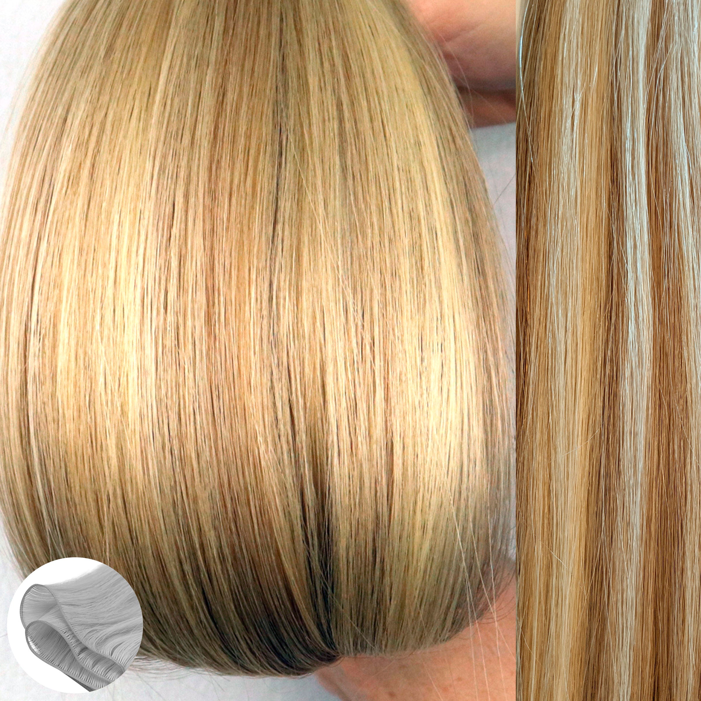 Atlantic Duo Tone Straight Q Weft Hair Extension Aqua Hair Extensions