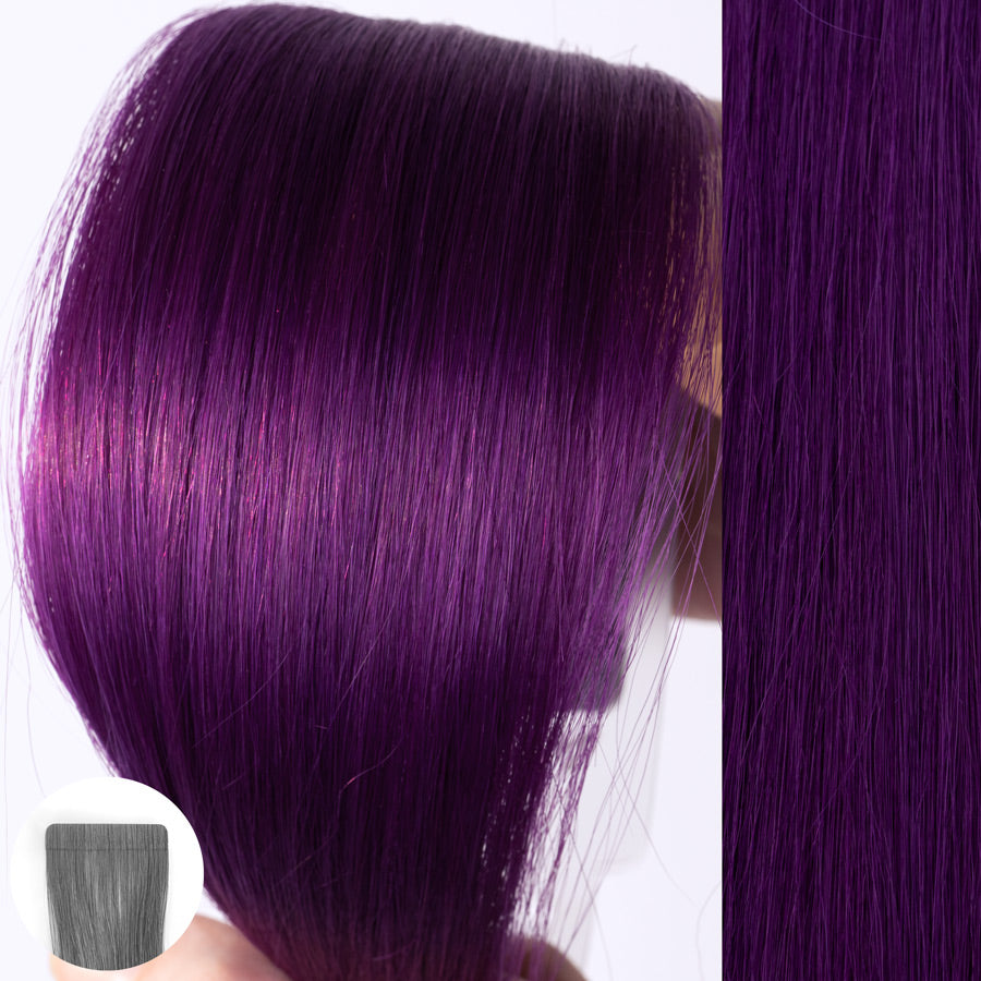 Purple - Straight Tape In Hair Extensions by Aqua Hair Extensions
