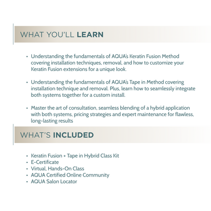 Keratin Fusion + Tape in Hybrid Class - Live Virtual Certification