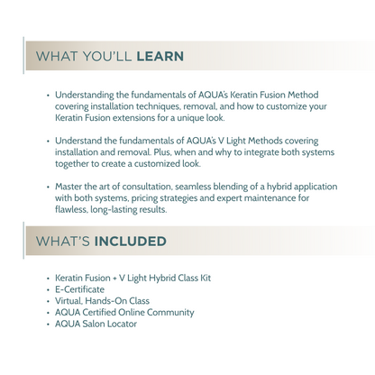 Keratin Fusion + V Light Hybrid Class -  Live Virtual Certification Class
