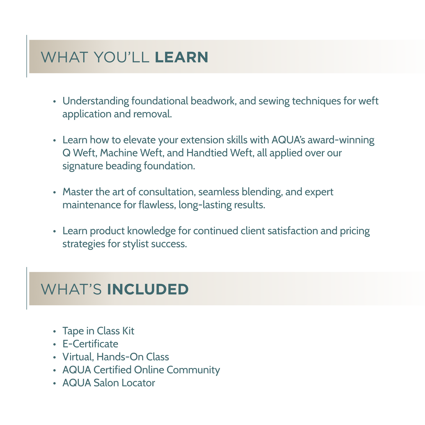 Tape In -  Live Virtual Certification