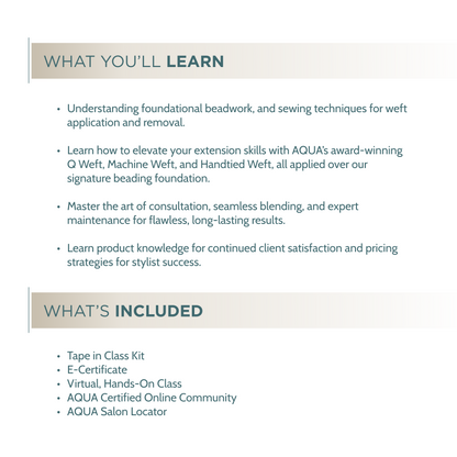 Tape In -  Live Virtual Certification