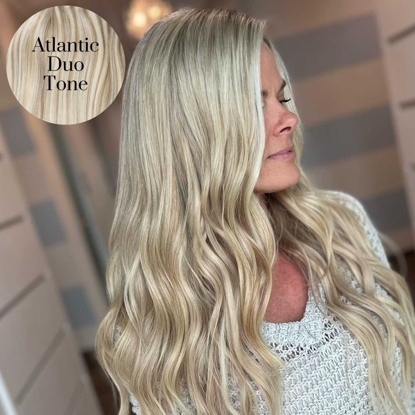 Atlantic Duo Tone AquaLyna Ultra Narrow Clip In Hair Extensions