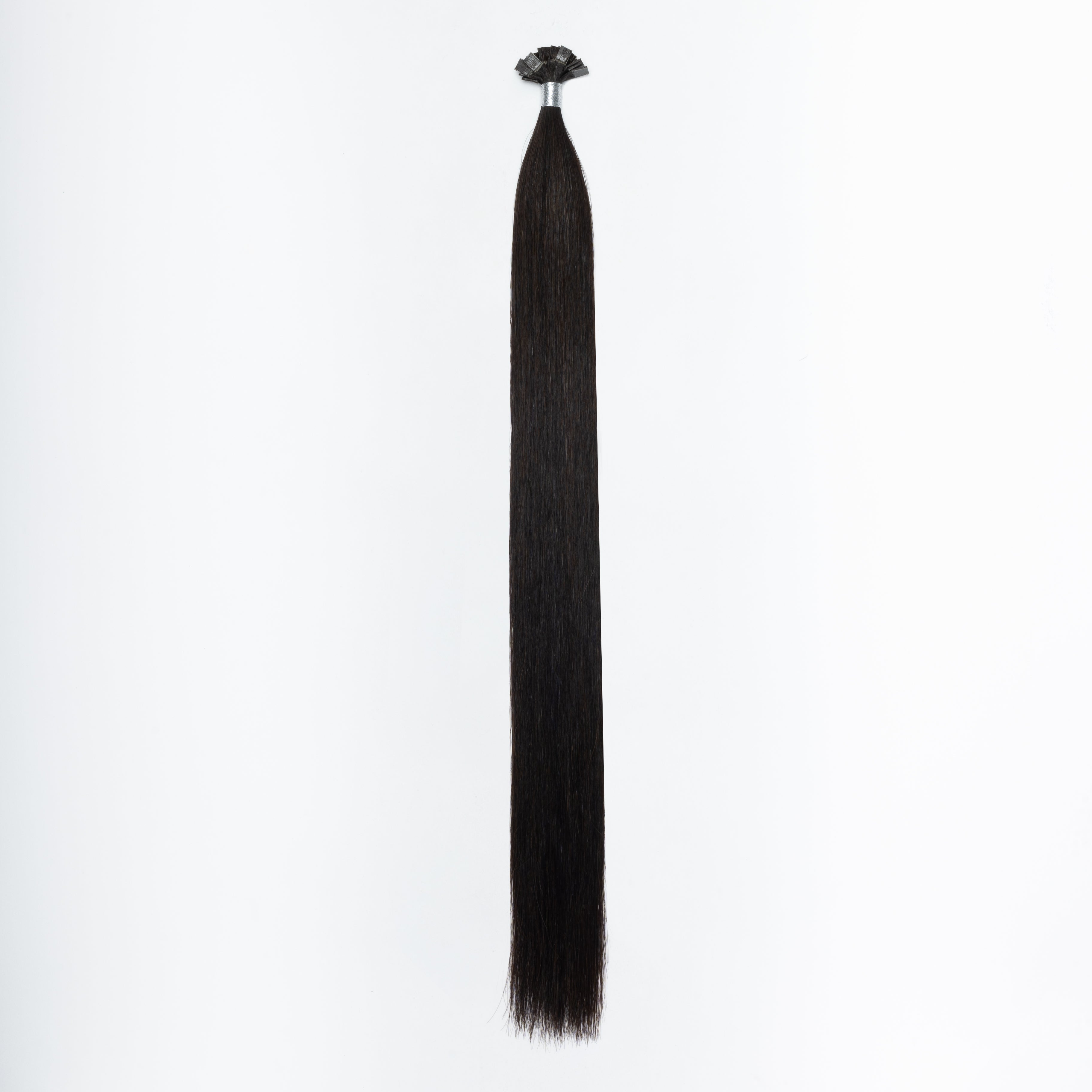 Soft Black 1B Straight Keratin Fusion Hair Extensions by Aqua Hair