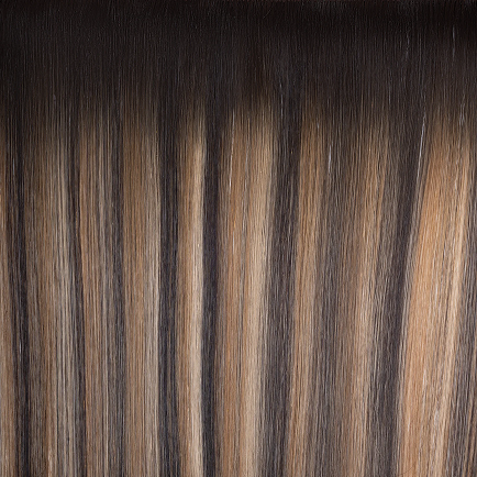 Beautiful Balayage Q Weft Extensions with blended, dimensional tones