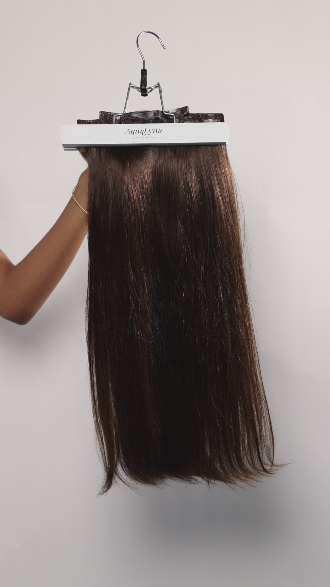 #2 Dark Brown AquaLyna Ultra Narrow Clip In Hair Extensions