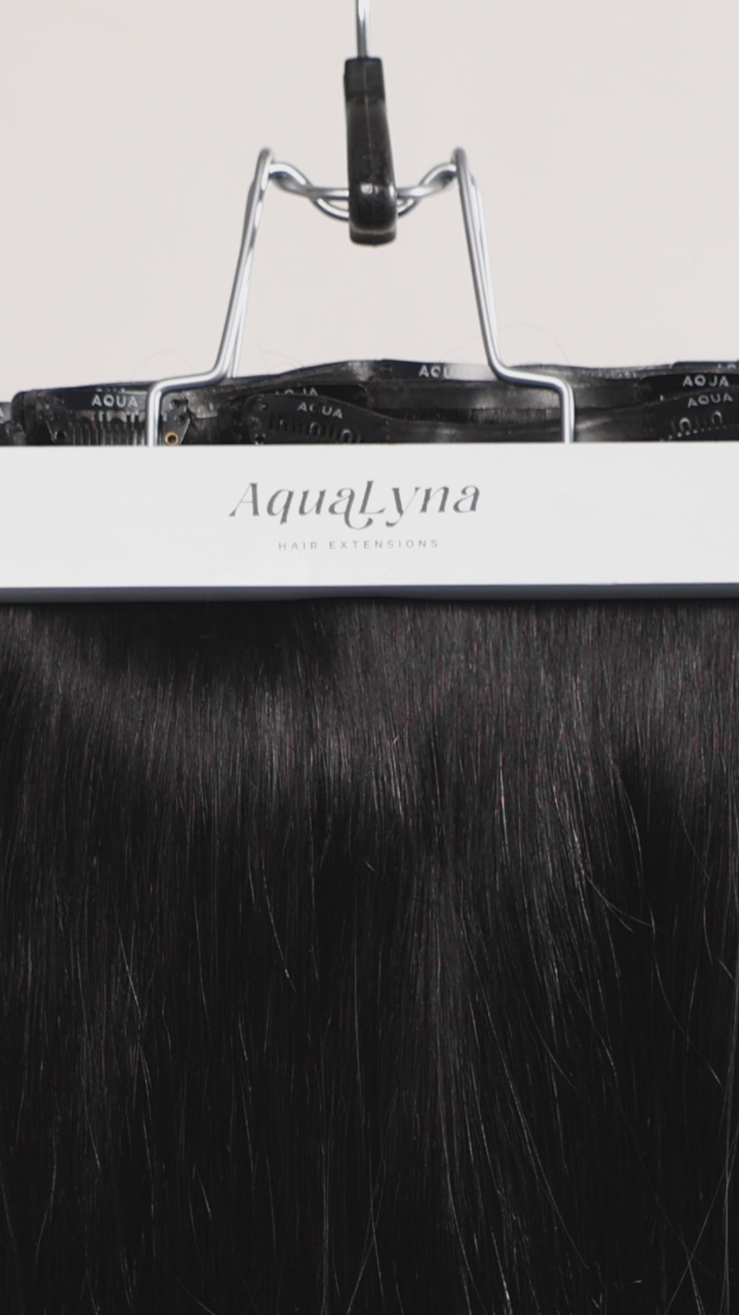 #1 Black AquaLyna Ultra Narrow Clip In Hair Extensions