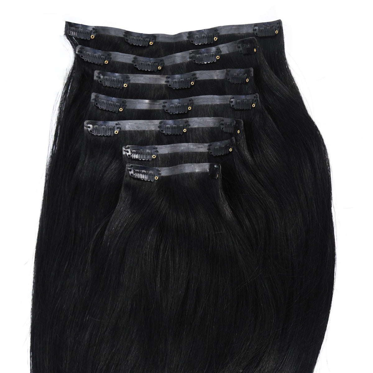 #1 Black Ultra Narrow Clip In Hair Extensions | AquaLyna – Aqua Hair ...