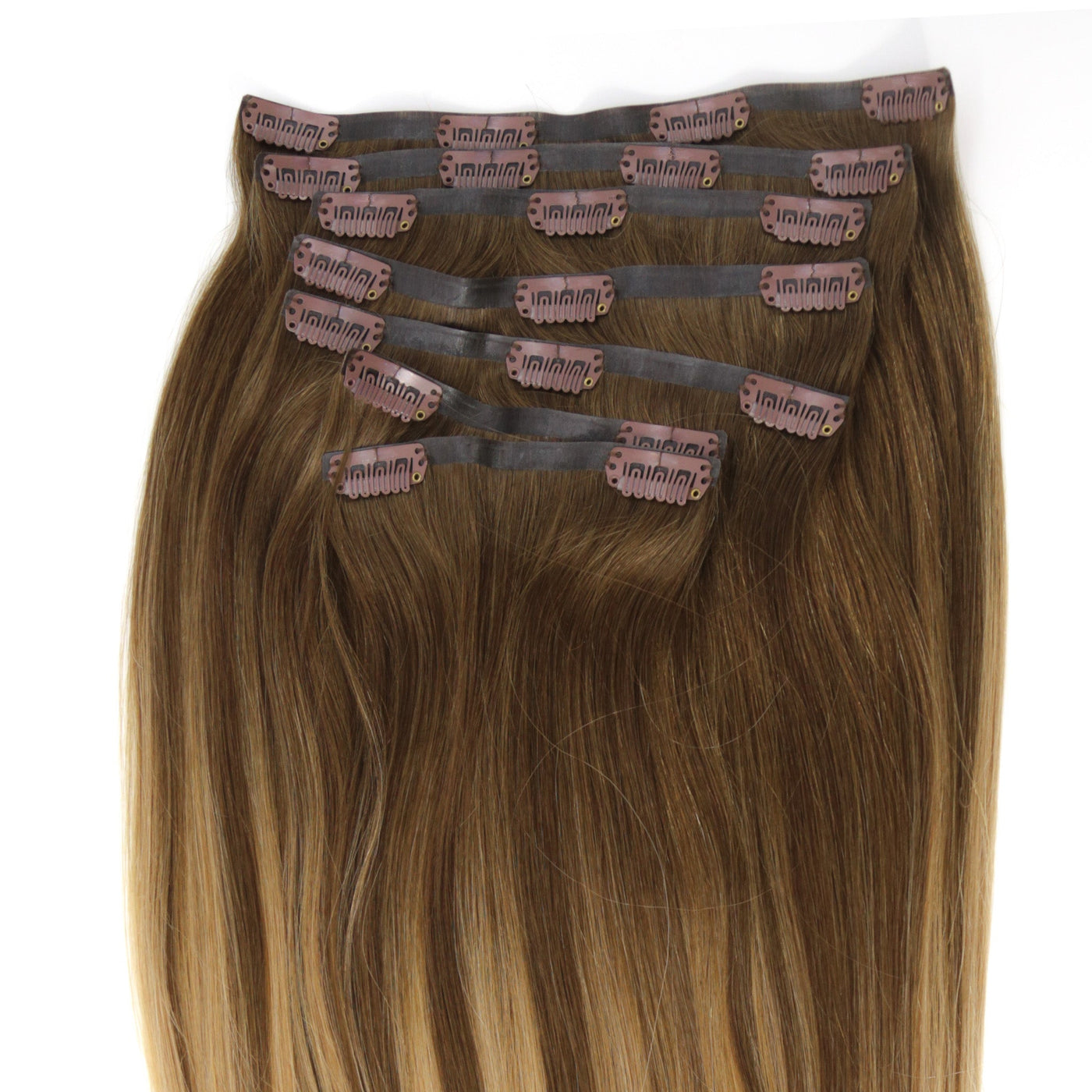 #4/12 Balayage Ultra Narrow Clip In Hair Extensions