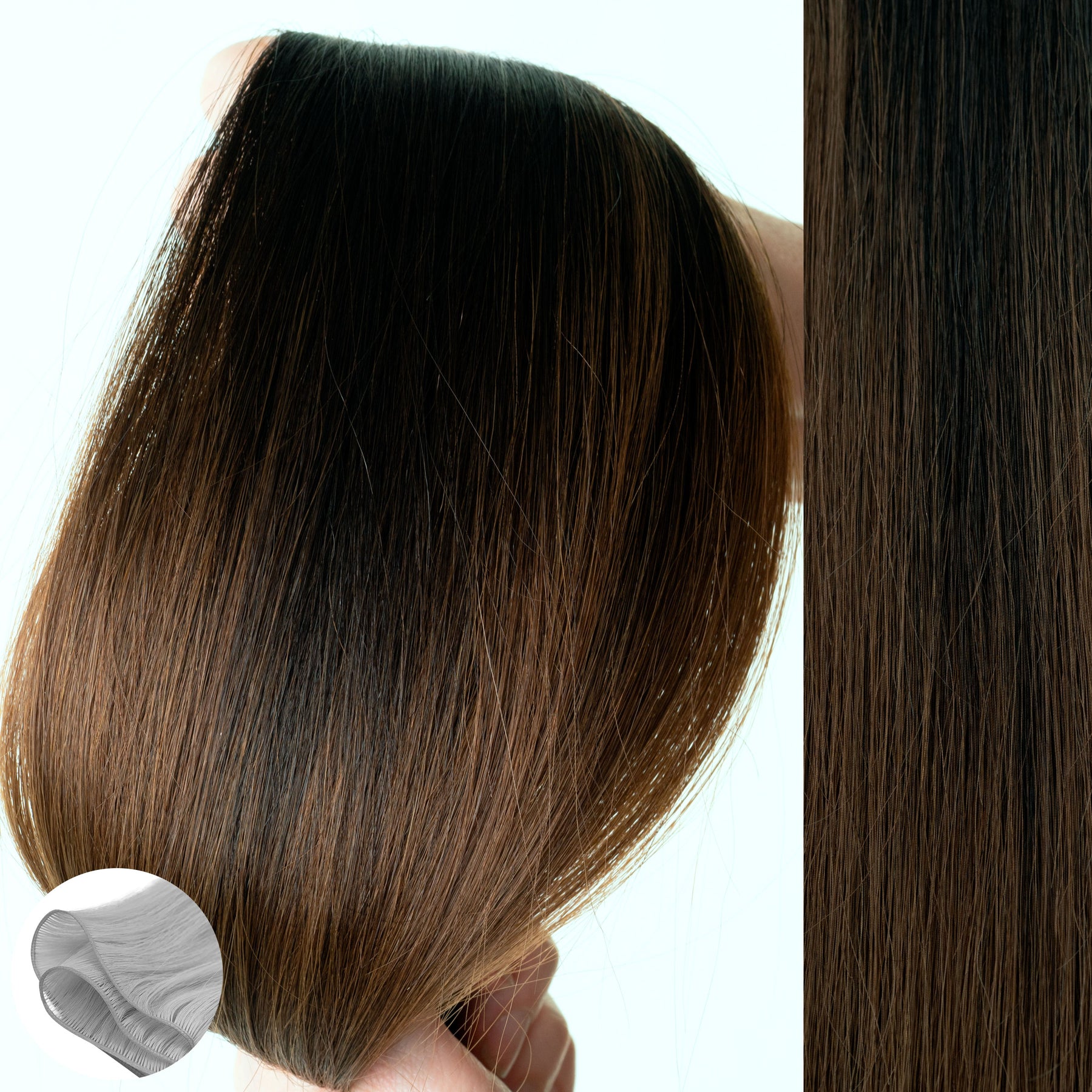 1B/4 Balayage - Straight Q Weft Hair Extensions – Aqua Hair Extensions