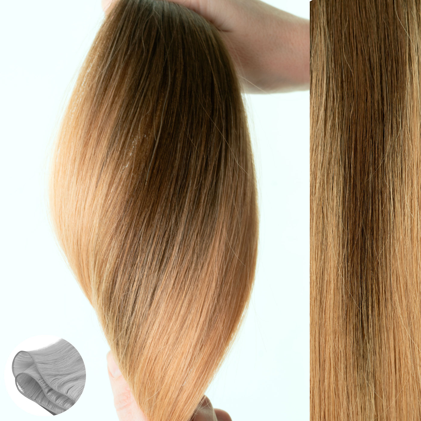 #4/12 Balayage - Straight Q-Weft Hair Extension by Aqua Hair Extensions