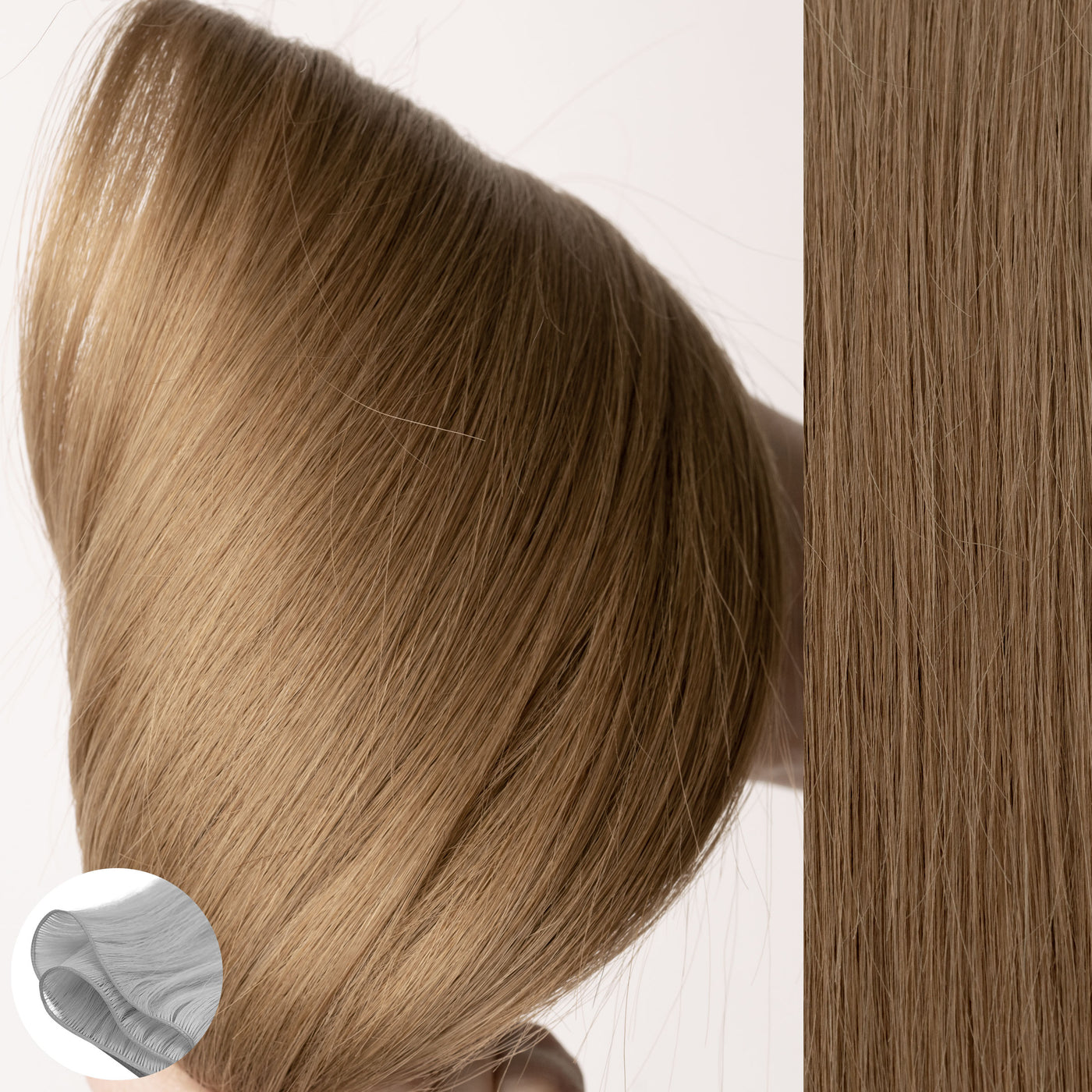 #6 Light Brown - Straight Q-Weft Hair Extension by Aqua Hair Extensions