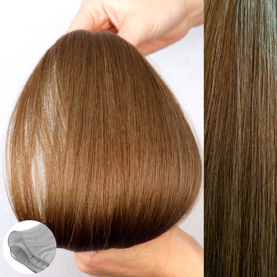 #8AB Ash Brown - Straight Q-Weft Hair Extension by Aqua Hair Extensions