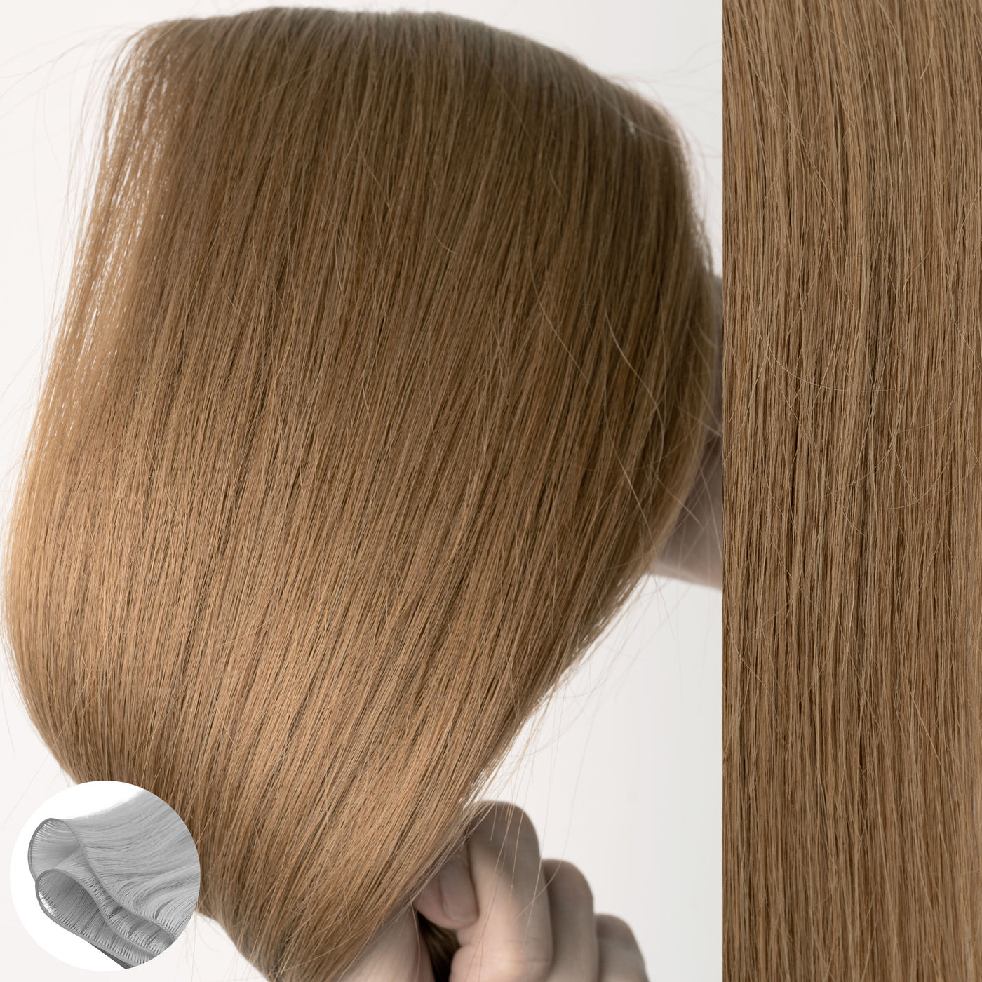 #8 Golden Brown- Straight Q-Weft Hair Extension by Aqua Hair Extensions