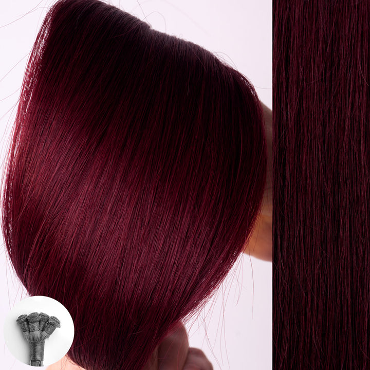 Burgundy hair extensions human hair best sale