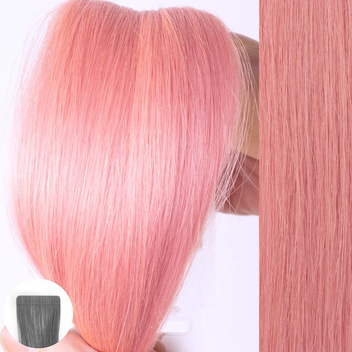 Pink hair Tape in humanhair extension pink 100% human hair skin weft glue real human hair extension 40PC outlets remy hair PU tape in hair extension