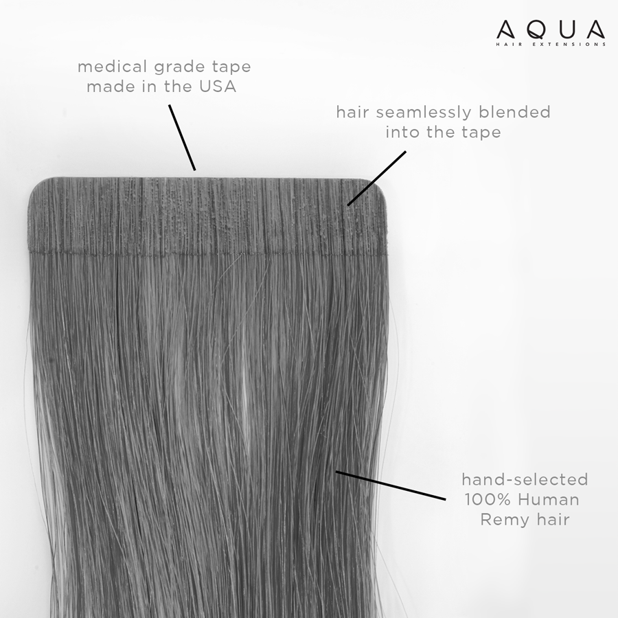 Silver Teal Balayage - Straight Tape In
